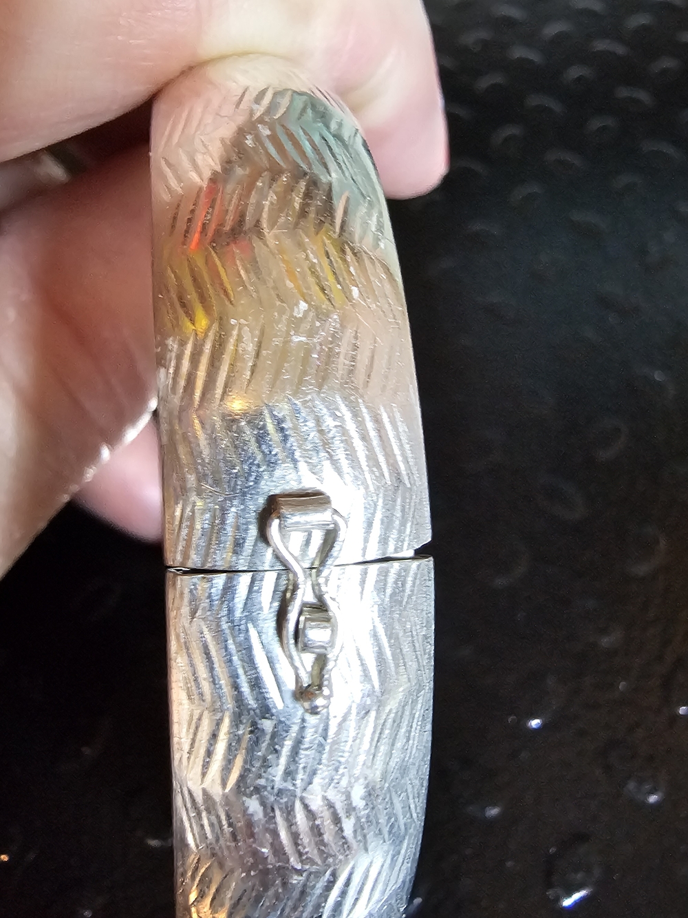 Vintage 925 Italian Sterling Silver Engraved Vangle Bracelet 13g